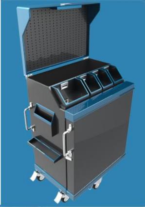 Mobile trolley type tool cabinet